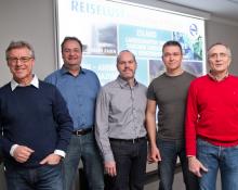 Reiselustige von links: Moderator Richard Espertshuber, Frank Slomski, Günther Breu, Ralf Saller, Armin Rauen